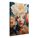 Tableaux Femme avec des fleurs autour de la tête