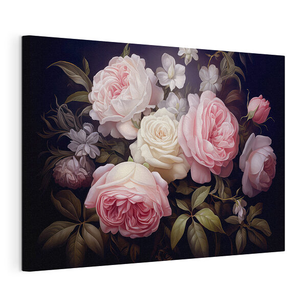 Tableaux Groupe de roses roses et blanches