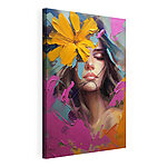 Tableaux Peinture d'une femme avec des fleurs sur le visage