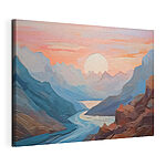 Tableaux Rivière traversant une montagne