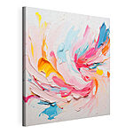 Tableaux Tourbillons de peinture colorée sur une surface blanche