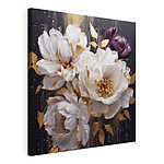 Tableaux Peinture de fleurs blanches et violettes