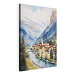 Tableaux Aquarelle d'un village de montagne