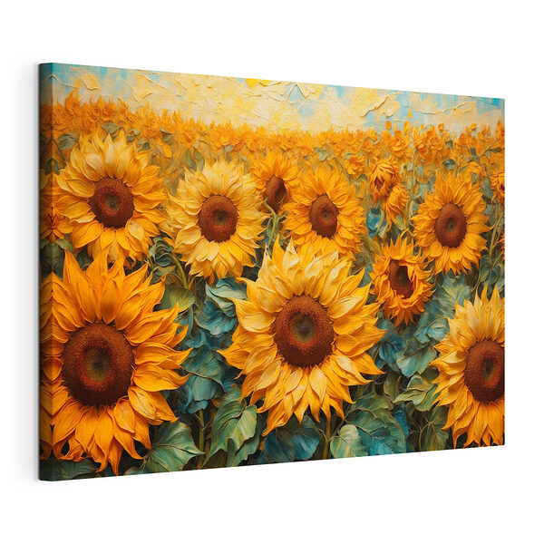 Peinture de tournesols dans un champ Tableaux Peinture de tournesols dans un champ