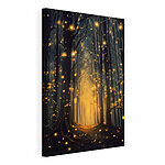 Tableaux Chemin à travers une forêt avec de nombreux arbres avec des lumières