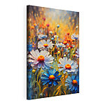 Tableaux Des fleurs éclatantes dans un champ vibrant