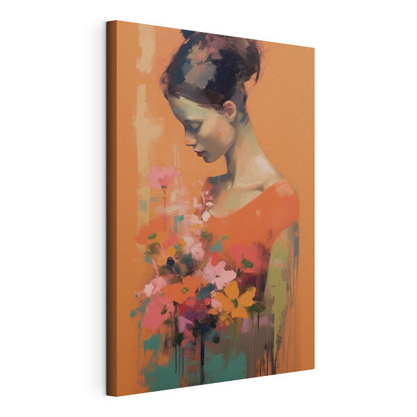 Femme tenant des fleurs Tableaux Femme tenant des fleurs
