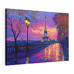 Tableaux Rue avec une tour illuminée au loin