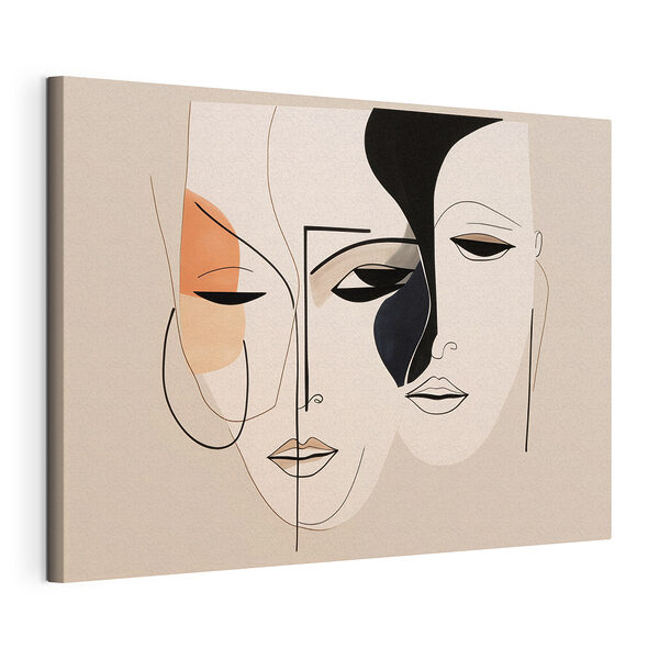 Tableaux Dessin de visages avec différentes couleurs
