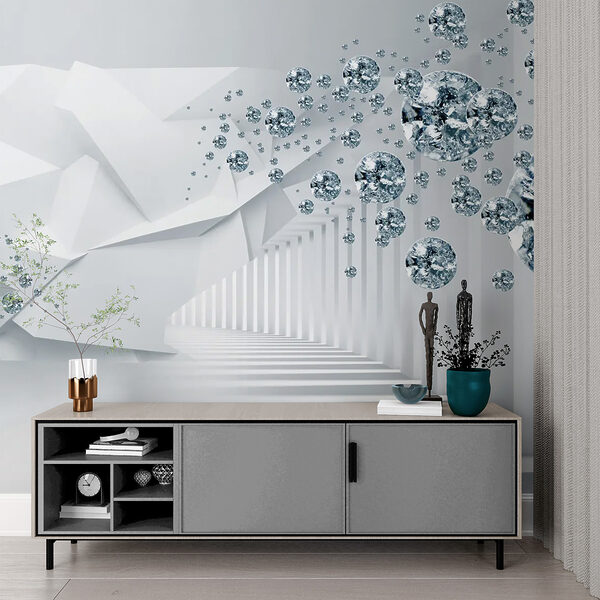 Papier peint Des pierres précieuses flottantes dans un couloir futuriste (UGS : u60340) Papier peint Papier peint Des pierres précieuses flottantes dans un couloir futuriste (UGS : u60340)