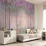 Papier peint Peinture de fleurs et d'herbe