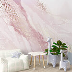 Papier peint Des roses tendres qui s'entrechoquent avec des paillettes