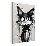 Tableaux Chat recouvert de peinture noire