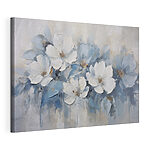 Tableaux Tableau représentant des fleurs blanches et bleues