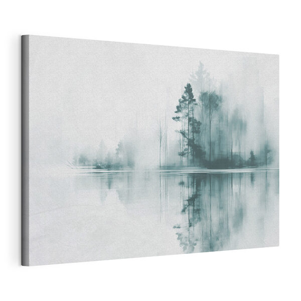 Plan d'eau avec des arbres et de la fumée Tableaux Plan d'eau avec des arbres et de la fumée