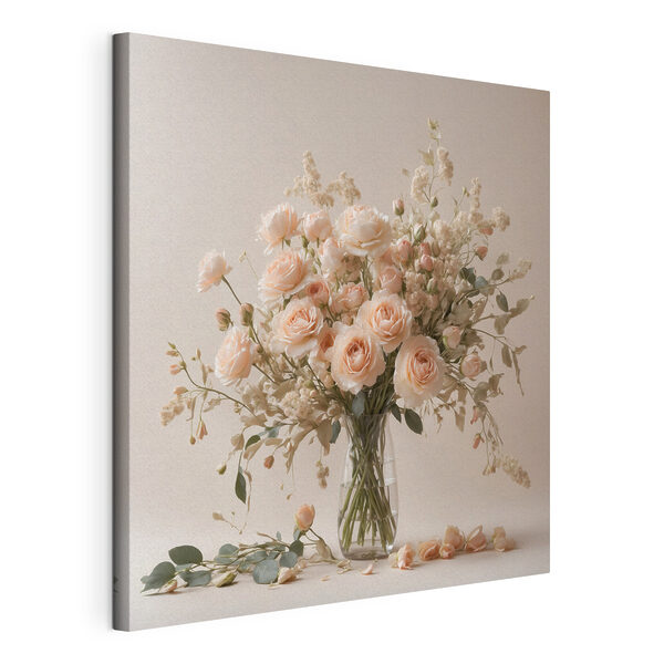 Vase de fleurs posé sur une surface blanche Tableaux Vase de fleurs posé sur une surface blanche