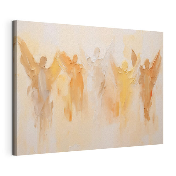 Tableaux Groupe d'anges peints sur un mur