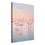 Tableaux Groupe de flamants roses debout dans l'eau