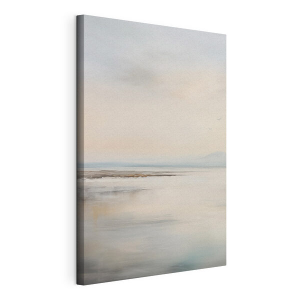 Tableaux Paysage avec un lac et des oiseaux en vol
