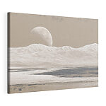 Tableaux La lune au-dessus d'une montagne enneigée