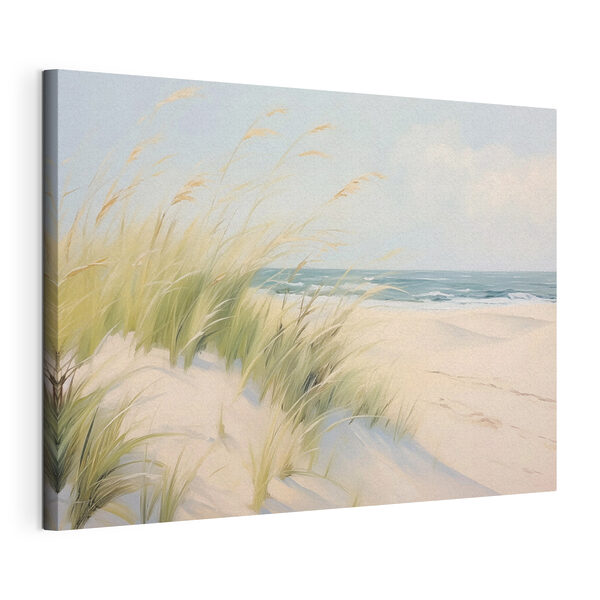 Plage avec de l'herbe et du sable Tableaux Plage avec de l'herbe et du sable