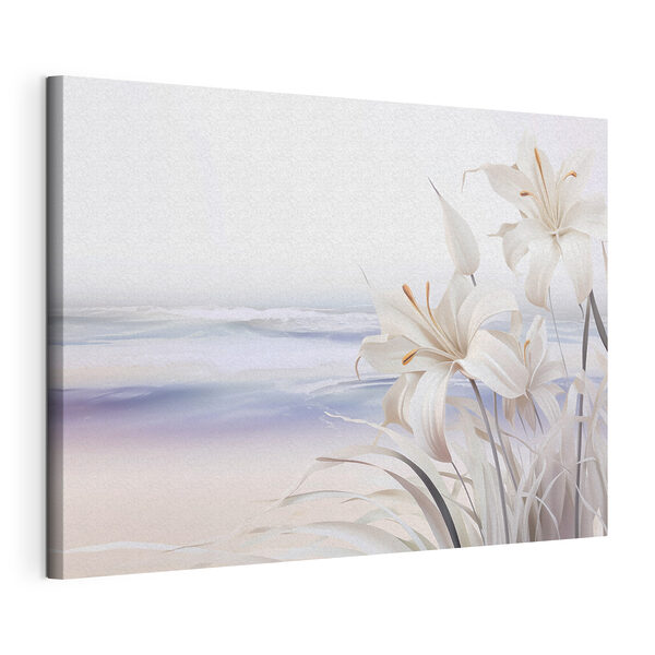 Des fleurs blanches sur une plage Tableaux Des fleurs blanches sur une plage