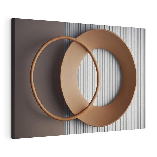 Deux objets circulaires accrochés au mur Tableaux Deux objets circulaires accrochés au mur