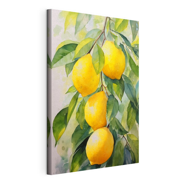 Aquarelle représentant des citrons sur un arbre Tableaux Aquarelle représentant des citrons sur un arbre