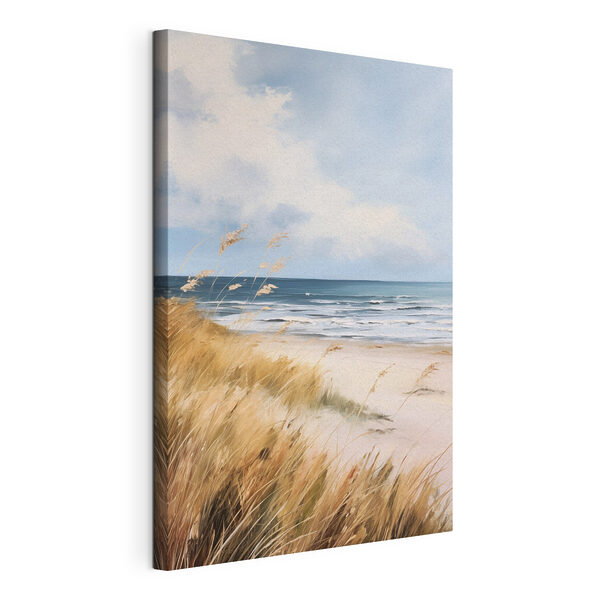 Plage avec de l'herbe et de l'eau Tableaux Plage avec de l'herbe et de l'eau