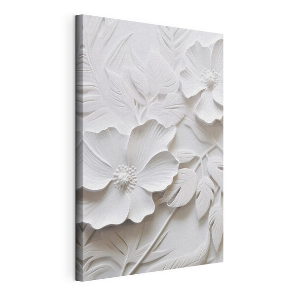 Tableaux Fleur blanche avec des feuilles