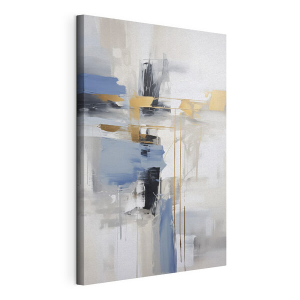 Tableau d'art abstrait blanc et bleu Tableaux Tableau d'art abstrait blanc et bleu