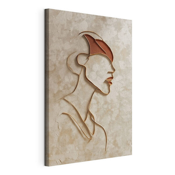 Visage de femme réalisé à partir de morceaux de pain brun Tableaux Visage de femme réalisé à partir de morceaux de pain brun