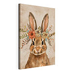 Tableaux Lapin avec des fleurs sur la tête