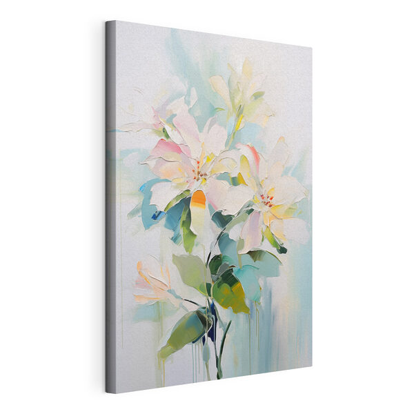 Peinture représentant des fleurs sur un fond blanc Tableaux Peinture représentant des fleurs sur un fond blanc