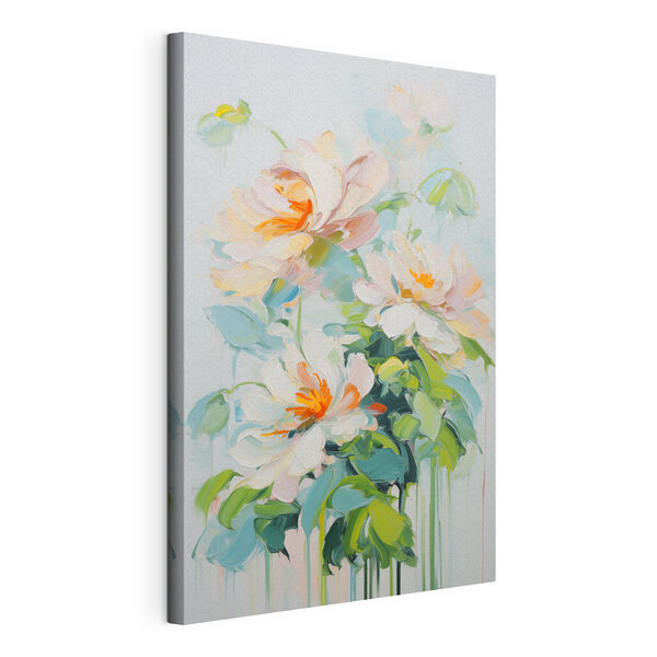 Peinture représentant des fleurs sur un fond blanc Tableaux Peinture représentant des fleurs sur un fond blanc