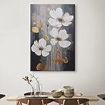 Tableaux De élégantes fleurs blanches sur un fond sombre