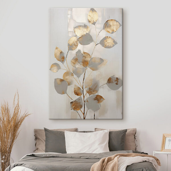 Peinture représentant une branche avec des feuilles Tableaux Peinture représentant une branche avec des feuilles