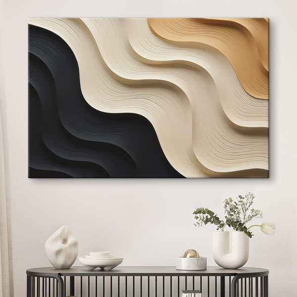 Des vagues de tons neutres et de motifs Tableaux Des vagues de tons neutres et de motifs