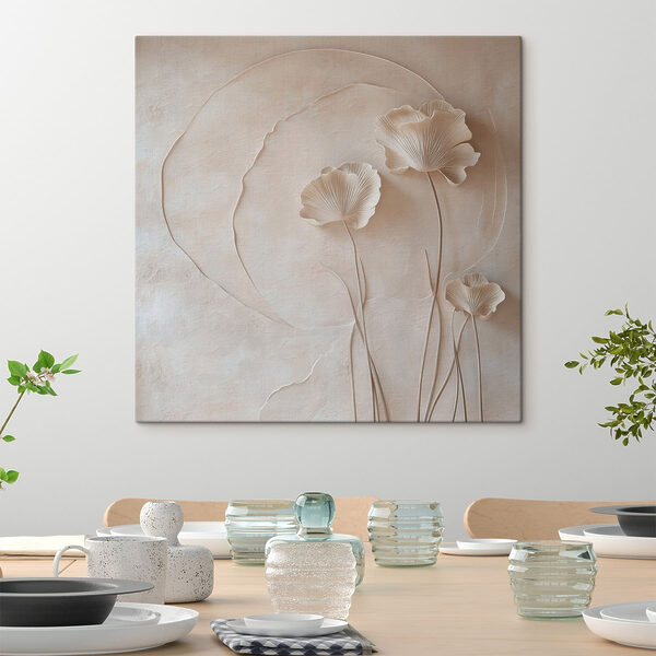 Tableaux Une fleur blanche sur un mur