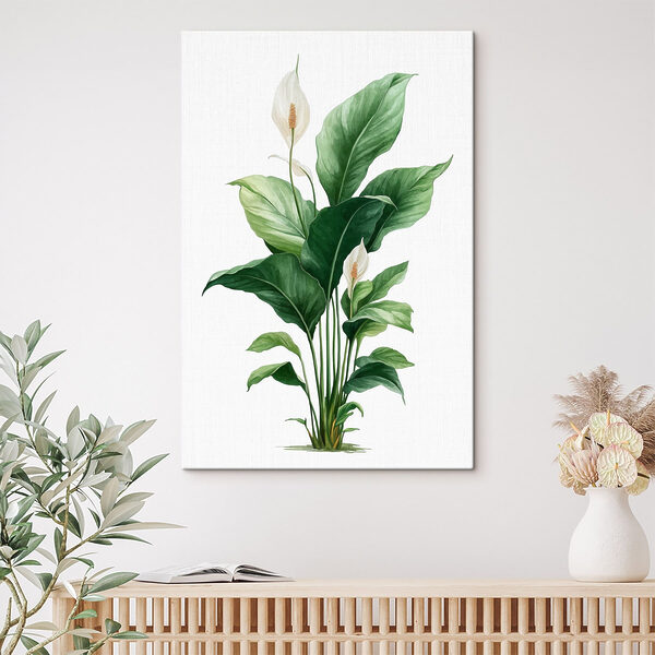 Tableaux Plante aux fleurs blanches et aux feuilles vertes