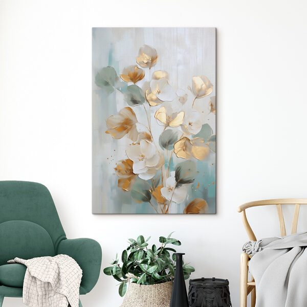 Peinture représentant des fleurs sur fond blanc Tableaux Peinture représentant des fleurs sur fond blanc