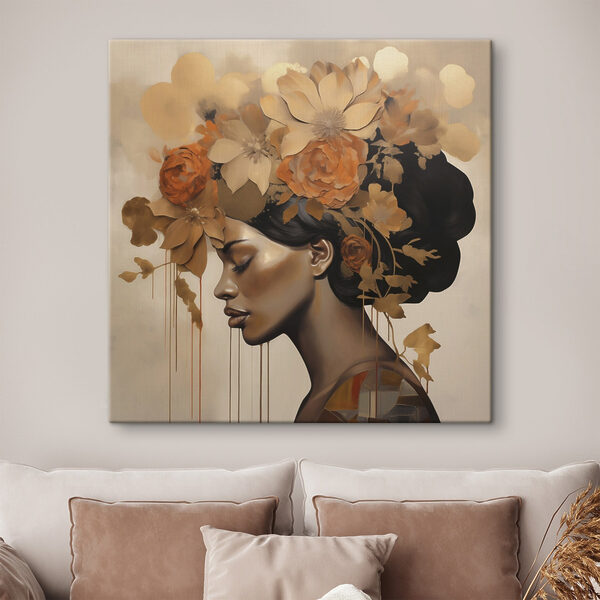 Tableau représentant une femme avec des fleurs dans les cheveux Tableaux Tableau représentant une femme avec des fleurs dans les cheveux