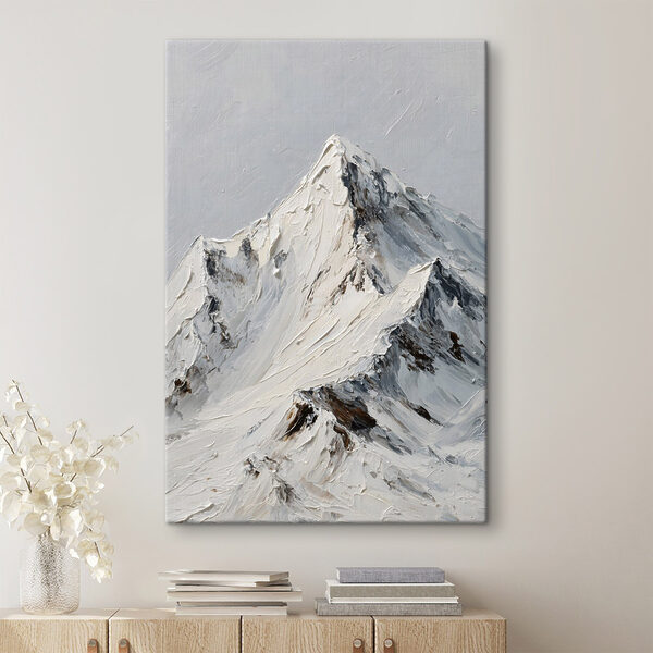 Montagne enneigée dont le sommet est recouvert de neige Tableaux Montagne enneigée dont le sommet est recouvert de neige