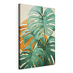 Tableaux Des feuilles tropicales aux couleurs vives et aux teintes chaudes