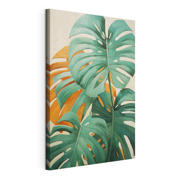 Des feuilles tropicales aux couleurs vives et aux teintes chaudes Tableaux Des feuilles tropicales aux couleurs vives et aux teintes chaudes