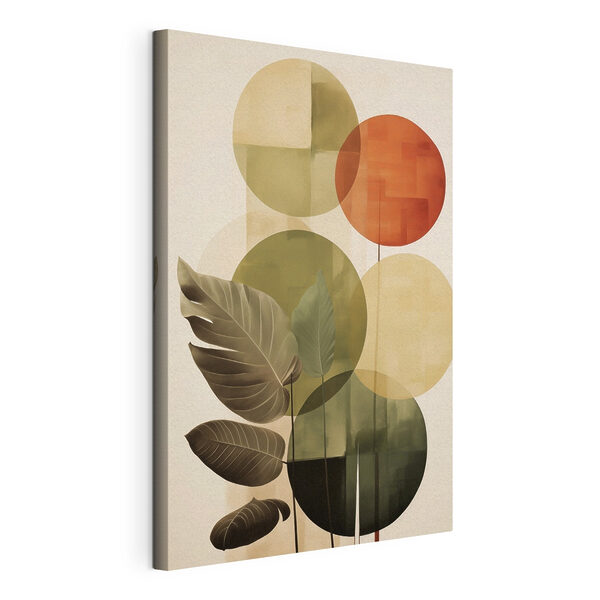 Tableaux Ensemble de feuilles et de cercles