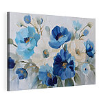 Tableaux Peinture représentant des fleurs bleues et blanches