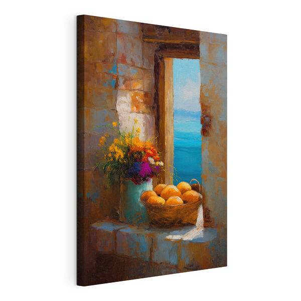 Un panier de fleurs et un vase rempli de pain Tableaux Un panier de fleurs et un vase rempli de pain