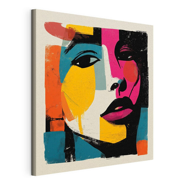 Visage de femme recouvert de peinture colorée Tableaux Visage de femme recouvert de peinture colorée