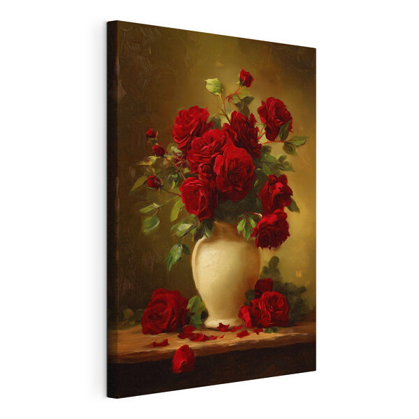 Tableau représentant un vase de roses rouges Tableaux Tableau représentant un vase de roses rouges